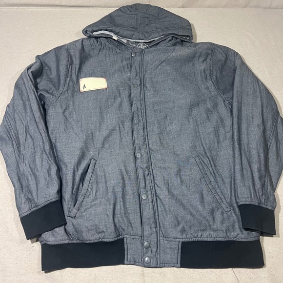 VTG Altamont Victorville Jacket Mens XL Blue Hooded Quilted Lining Y2K *FLAWS - Picture 2 of 15